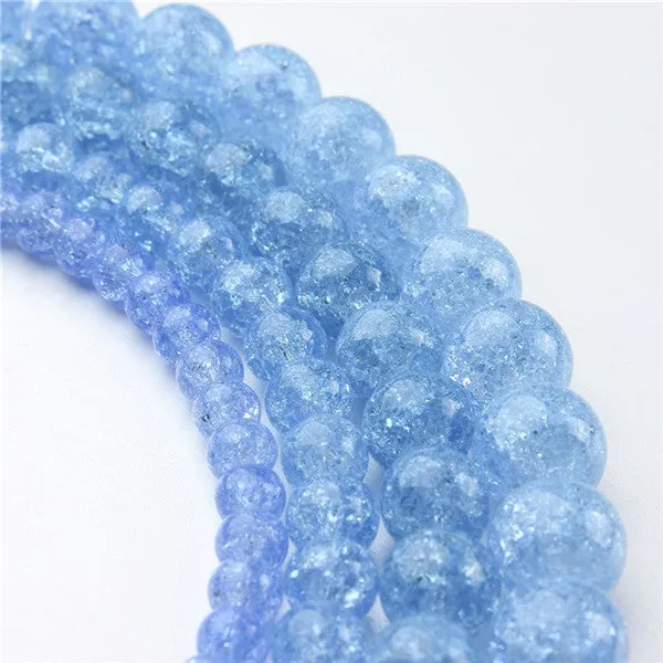 XINYAO 6 8 10 12 mm Natural Stone Beads White Snow Cracked Quartz Crystal Beads Spacer Beads For DIY Jewelry Making 40cm/strand