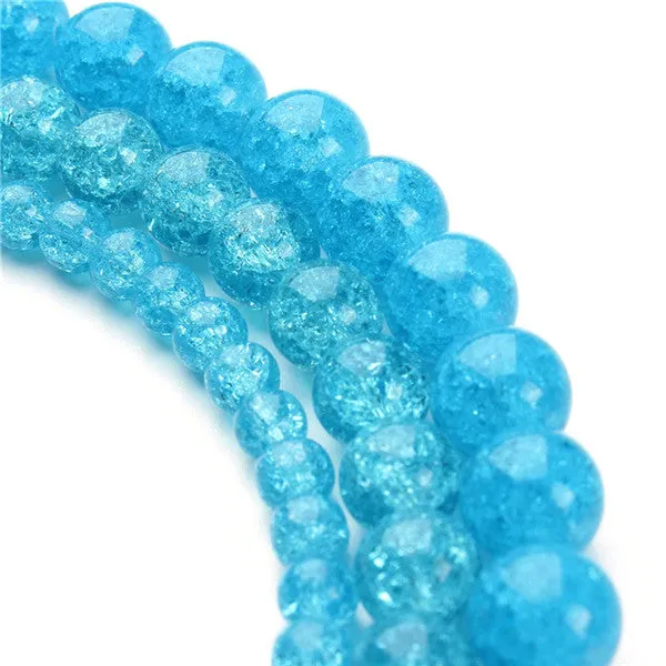 XINYAO 6 8 10 12 mm Natural Stone Beads White Snow Cracked Quartz Crystal Beads Spacer Beads For DIY Jewelry Making 40cm/strand
