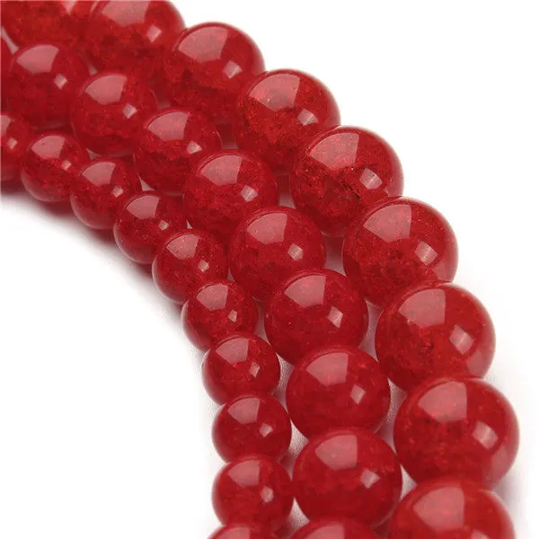 XINYAO 6 8 10 12 mm Natural Stone Beads White Snow Cracked Quartz Crystal Beads Spacer Beads For DIY Jewelry Making 40cm/strand
