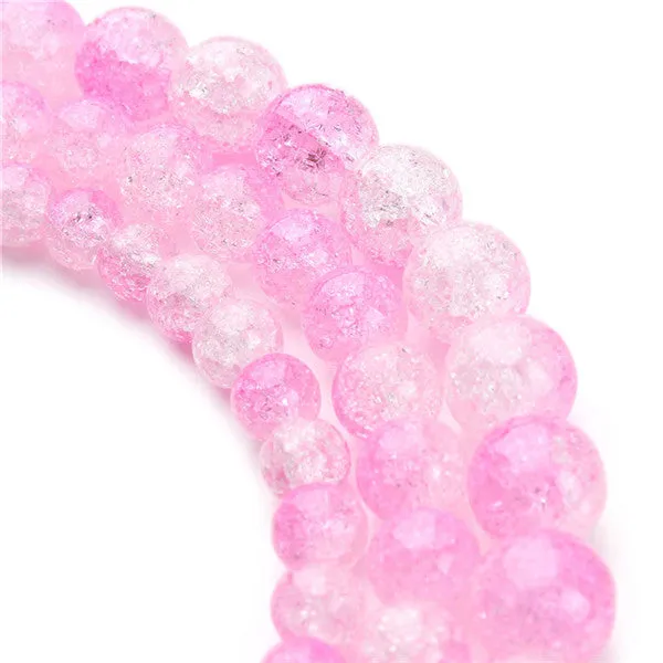 XINYAO 6 8 10 12 mm Natural Stone Beads White Snow Cracked Quartz Crystal Beads Spacer Beads For DIY Jewelry Making 40cm/strand