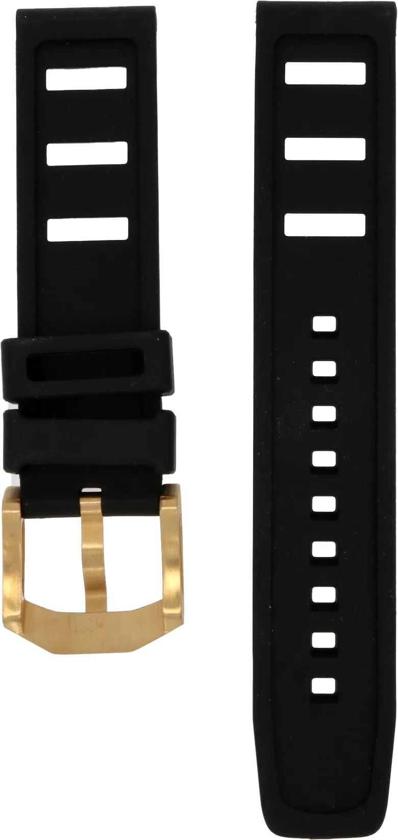 Zelos Black Rubber Strap 22mm Bronze Clasp