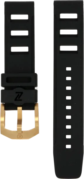 Zelos Black Rubber Strap 22mm Bronze Clasp